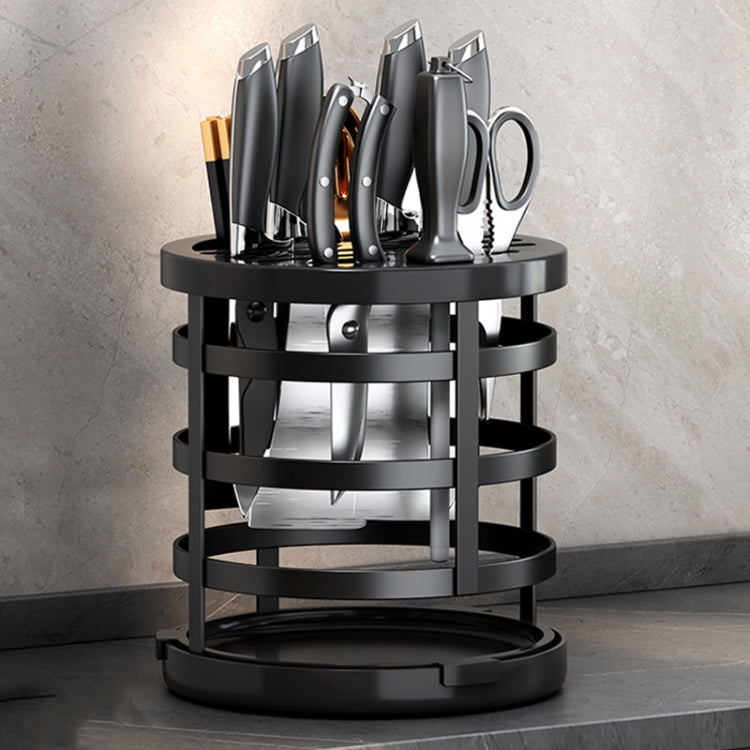 Home Thicken Knife Organizer Chopstick Cylinder Kitchen Drainage Countertop Shelf, Fixed (White), Fixed (Black), Fixed (Creamy), Rotary (White), Rotary (Black), Rotary (Creamy)