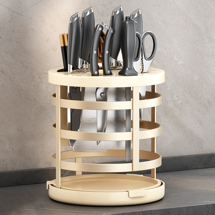 Home Thicken Knife Organizer Chopstick Cylinder Kitchen Drainage Countertop Shelf, Fixed (White), Fixed (Black), Fixed (Creamy), Rotary (White), Rotary (Black), Rotary (Creamy)