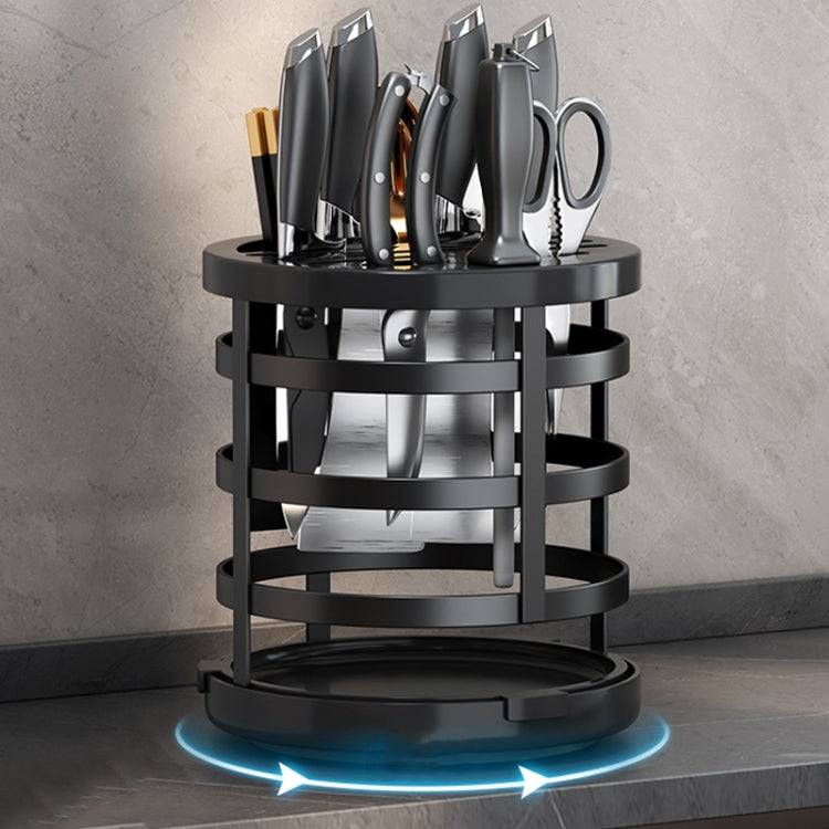 Home Thicken Knife Organizer Chopstick Cylinder Kitchen Drainage Countertop Shelf, Fixed (White), Fixed (Black), Fixed (Creamy), Rotary (White), Rotary (Black), Rotary (Creamy)