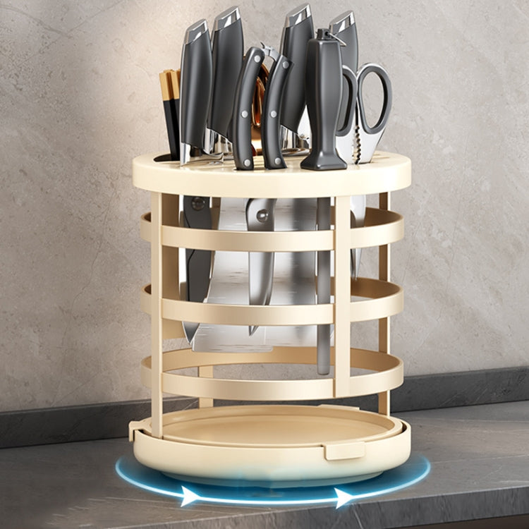 Home Thicken Knife Organizer Chopstick Cylinder Kitchen Drainage Countertop Shelf, Fixed (White), Fixed (Black), Fixed (Creamy), Rotary (White), Rotary (Black), Rotary (Creamy)