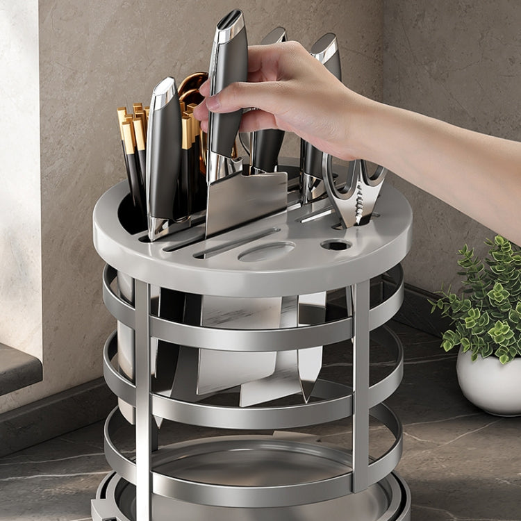 Home Thicken Knife Organizer Chopstick Cylinder Kitchen Drainage Countertop Shelf, Fixed (White), Fixed (Black), Fixed (Creamy), Rotary (White), Rotary (Black), Rotary (Creamy)