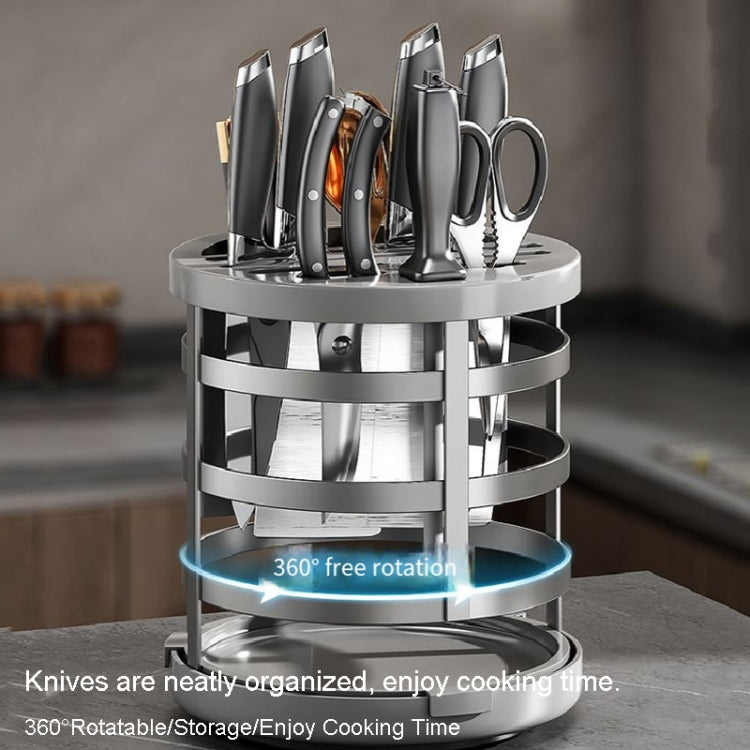 Home Thicken Knife Organizer Chopstick Cylinder Kitchen Drainage Countertop Shelf, Fixed (White), Fixed (Black), Fixed (Creamy), Rotary (White), Rotary (Black), Rotary (Creamy)