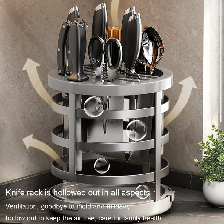 Home Thicken Knife Organizer Chopstick Cylinder Kitchen Drainage Countertop Shelf, Fixed (White), Fixed (Black), Fixed (Creamy), Rotary (White), Rotary (Black), Rotary (Creamy)