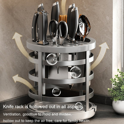 Home Thicken Knife Organizer Chopstick Cylinder Kitchen Drainage Countertop Shelf, Fixed (White), Fixed (Black), Fixed (Creamy), Rotary (White), Rotary (Black), Rotary (Creamy)