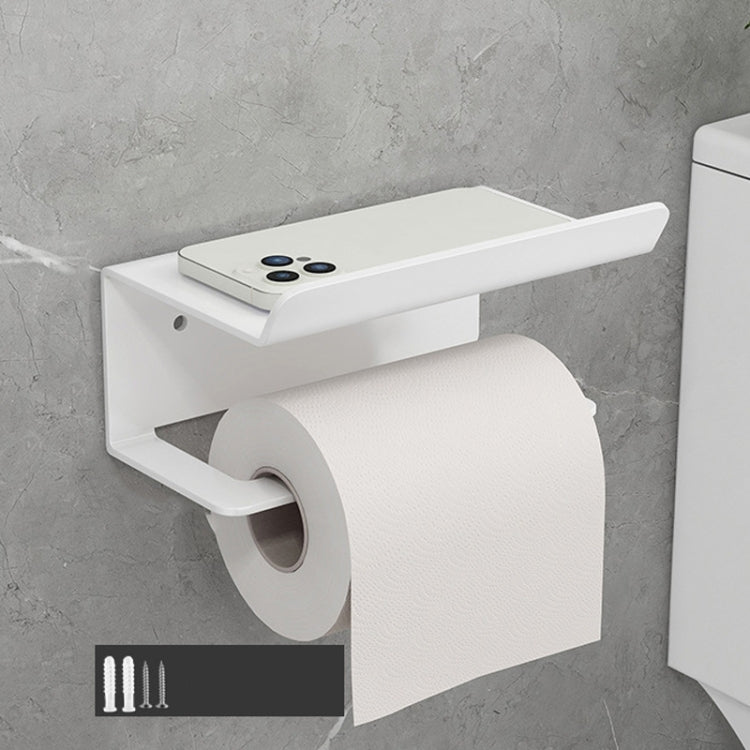 Stainless Steel Bathroom Roll Paper Holder No-Punch Cell Phone Storage Shelf, Phone Rack (White), Paper Rack (White）, Phone Rack (Black), Paper Rack (Black), Phone Rack (Gray), Paper Rack (Gray)