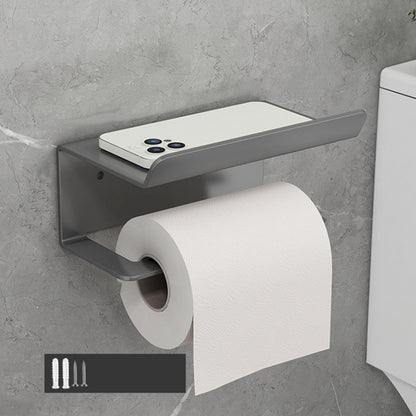 Stainless Steel Bathroom Roll Paper Holder No-Punch Cell Phone Storage Shelf, Phone Rack (White), Paper Rack (White）, Phone Rack (Black), Paper Rack (Black), Phone Rack (Gray), Paper Rack (Gray)