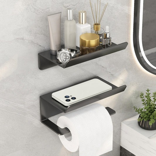 Stainless Steel Bathroom Roll Paper Holder No-Punch Cell Phone Storage Shelf, Phone Rack (White), Paper Rack (White）, Phone Rack (Black), Paper Rack (Black), Phone Rack (Gray), Paper Rack (Gray)
