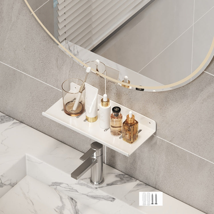 Faucet Rack Home Bathroom Vanity Shelf No Hole Storage Shelf, 30cm (White), 40cm (White), 50cm (White), 30cm (Black), 40cm (Black), 50cm (Black), 30cm (Gray), 40cm (Gray), 50cm (Gray), 50cm U-shaped (White), 50cm U-shaped (Black), 50cm U-shaped (Gray)