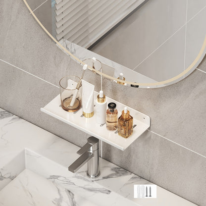 Faucet Rack Home Bathroom Vanity Shelf No Hole Storage Shelf, 30cm (White), 40cm (White), 50cm (White), 30cm (Black), 40cm (Black), 50cm (Black), 30cm (Gray), 40cm (Gray), 50cm (Gray), 50cm U-shaped (White), 50cm U-shaped (Black), 50cm U-shaped (Gray)