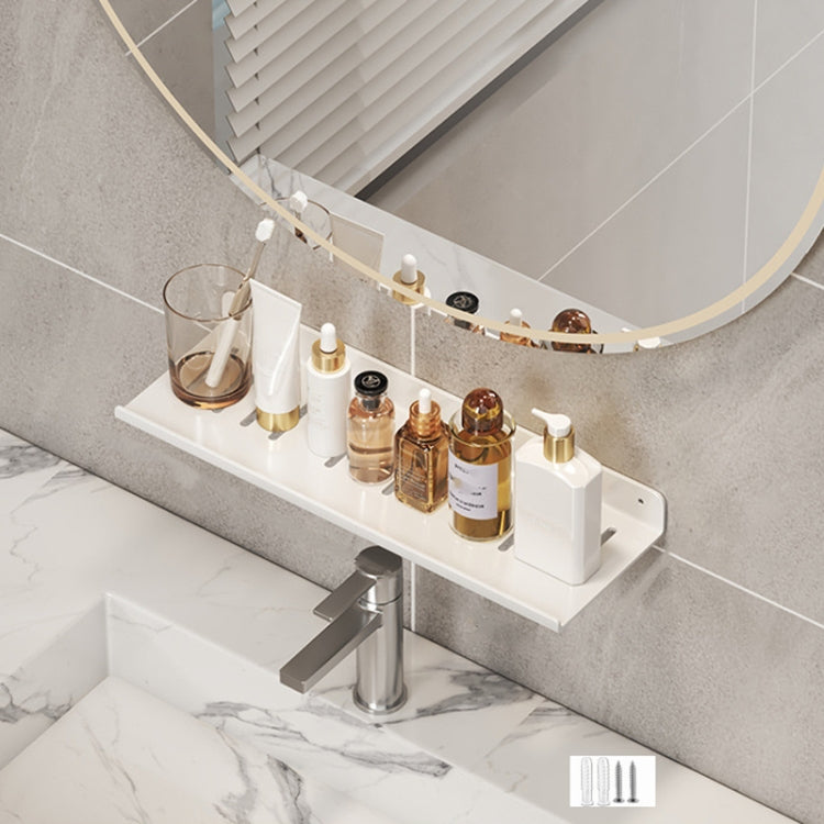 Faucet Rack Home Bathroom Vanity Shelf No Hole Storage Shelf, 30cm (White), 40cm (White), 50cm (White), 30cm (Black), 40cm (Black), 50cm (Black), 30cm (Gray), 40cm (Gray), 50cm (Gray), 50cm U-shaped (White), 50cm U-shaped (Black), 50cm U-shaped (Gray)