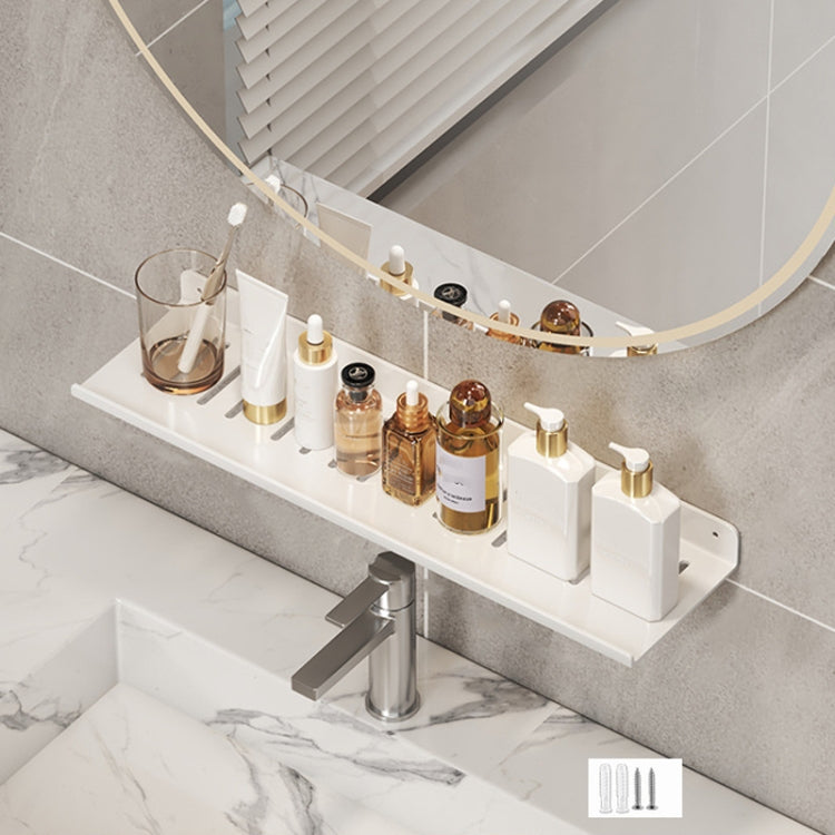 Faucet Rack Home Bathroom Vanity Shelf No Hole Storage Shelf, 30cm (White), 40cm (White), 50cm (White), 30cm (Black), 40cm (Black), 50cm (Black), 30cm (Gray), 40cm (Gray), 50cm (Gray), 50cm U-shaped (White), 50cm U-shaped (Black), 50cm U-shaped (Gray)