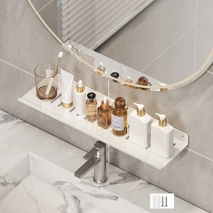Faucet Rack Home Bathroom Vanity Shelf No Hole Storage Shelf, 30cm (White), 40cm (White), 50cm (White), 30cm (Black), 40cm (Black), 50cm (Black), 30cm (Gray), 40cm (Gray), 50cm (Gray), 50cm U-shaped (White), 50cm U-shaped (Black), 50cm U-shaped (Gray)