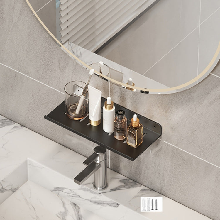 Faucet Rack Home Bathroom Vanity Shelf No Hole Storage Shelf, 30cm (White), 40cm (White), 50cm (White), 30cm (Black), 40cm (Black), 50cm (Black), 30cm (Gray), 40cm (Gray), 50cm (Gray), 50cm U-shaped (White), 50cm U-shaped (Black), 50cm U-shaped (Gray)