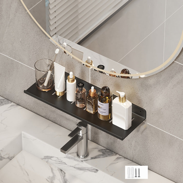 Faucet Rack Home Bathroom Vanity Shelf No Hole Storage Shelf, 30cm (White), 40cm (White), 50cm (White), 30cm (Black), 40cm (Black), 50cm (Black), 30cm (Gray), 40cm (Gray), 50cm (Gray), 50cm U-shaped (White), 50cm U-shaped (Black), 50cm U-shaped (Gray)