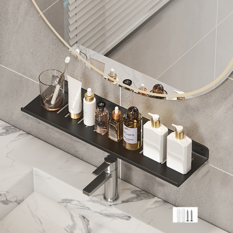 Faucet Rack Home Bathroom Vanity Shelf No Hole Storage Shelf, 30cm (White), 40cm (White), 50cm (White), 30cm (Black), 40cm (Black), 50cm (Black), 30cm (Gray), 40cm (Gray), 50cm (Gray), 50cm U-shaped (White), 50cm U-shaped (Black), 50cm U-shaped (Gray)