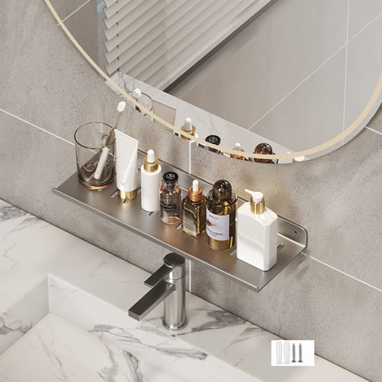 Faucet Rack Home Bathroom Vanity Shelf No Hole Storage Shelf, 30cm (White), 40cm (White), 50cm (White), 30cm (Black), 40cm (Black), 50cm (Black), 30cm (Gray), 40cm (Gray), 50cm (Gray), 50cm U-shaped (White), 50cm U-shaped (Black), 50cm U-shaped (Gray)