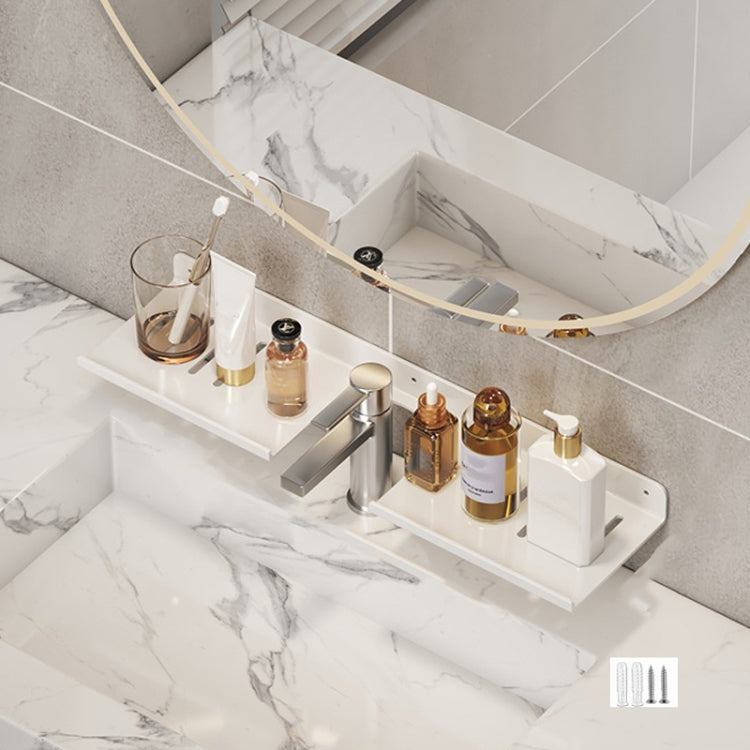 Faucet Rack Home Bathroom Vanity Shelf No Hole Storage Shelf, 30cm (White), 40cm (White), 50cm (White), 30cm (Black), 40cm (Black), 50cm (Black), 30cm (Gray), 40cm (Gray), 50cm (Gray), 50cm U-shaped (White), 50cm U-shaped (Black), 50cm U-shaped (Gray)