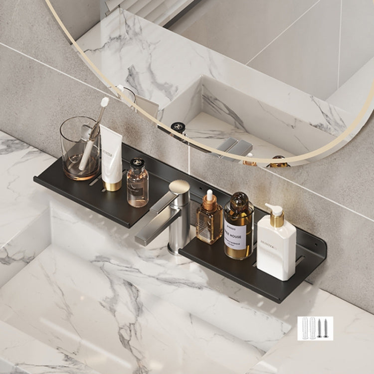 Faucet Rack Home Bathroom Vanity Shelf No Hole Storage Shelf, 30cm (White), 40cm (White), 50cm (White), 30cm (Black), 40cm (Black), 50cm (Black), 30cm (Gray), 40cm (Gray), 50cm (Gray), 50cm U-shaped (White), 50cm U-shaped (Black), 50cm U-shaped (Gray)