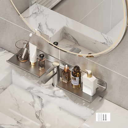 Faucet Rack Home Bathroom Vanity Shelf No Hole Storage Shelf, 30cm (White), 40cm (White), 50cm (White), 30cm (Black), 40cm (Black), 50cm (Black), 30cm (Gray), 40cm (Gray), 50cm (Gray), 50cm U-shaped (White), 50cm U-shaped (Black), 50cm U-shaped (Gray)