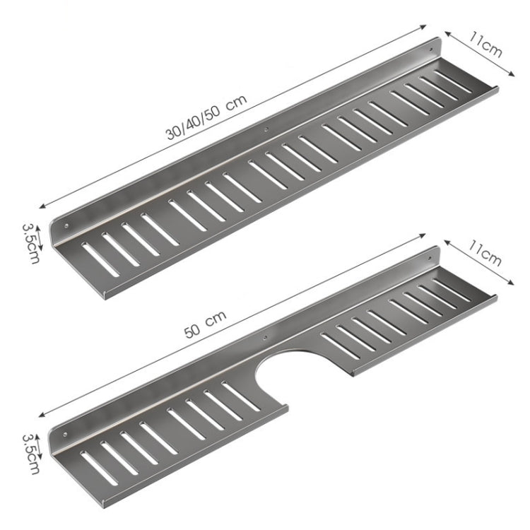 Faucet Rack Home Bathroom Vanity Shelf No Hole Storage Shelf, 30cm (White), 40cm (White), 50cm (White), 30cm (Black), 40cm (Black), 50cm (Black), 30cm (Gray), 40cm (Gray), 50cm (Gray), 50cm U-shaped (White), 50cm U-shaped (Black), 50cm U-shaped (Gray)