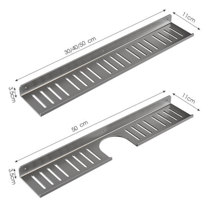 Faucet Rack Home Bathroom Vanity Shelf No Hole Storage Shelf, 30cm (White), 40cm (White), 50cm (White), 30cm (Black), 40cm (Black), 50cm (Black), 30cm (Gray), 40cm (Gray), 50cm (Gray), 50cm U-shaped (White), 50cm U-shaped (Black), 50cm U-shaped (Gray)