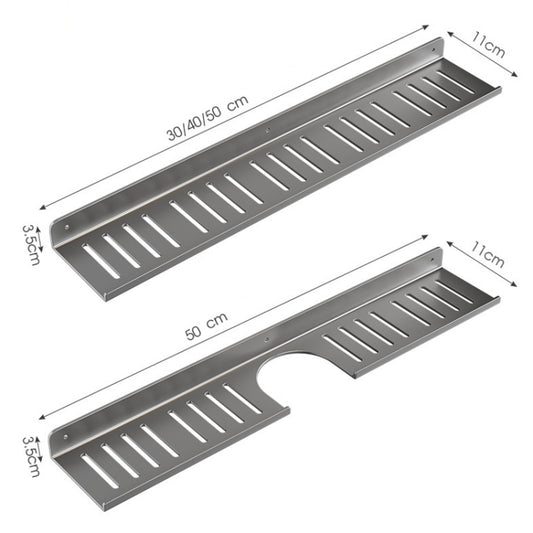 Faucet Rack Home Bathroom Vanity Shelf No Hole Storage Shelf, 30cm (White), 40cm (White), 50cm (White), 30cm (Black), 40cm (Black), 50cm (Black), 30cm (Gray), 40cm (Gray), 50cm (Gray), 50cm U-shaped (White), 50cm U-shaped (Black), 50cm U-shaped (Gray)