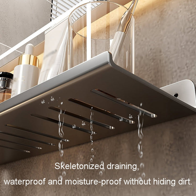 Faucet Rack Home Bathroom Vanity Shelf No Hole Storage Shelf, 30cm (White), 40cm (White), 50cm (White), 30cm (Black), 40cm (Black), 50cm (Black), 30cm (Gray), 40cm (Gray), 50cm (Gray), 50cm U-shaped (White), 50cm U-shaped (Black), 50cm U-shaped (Gray)
