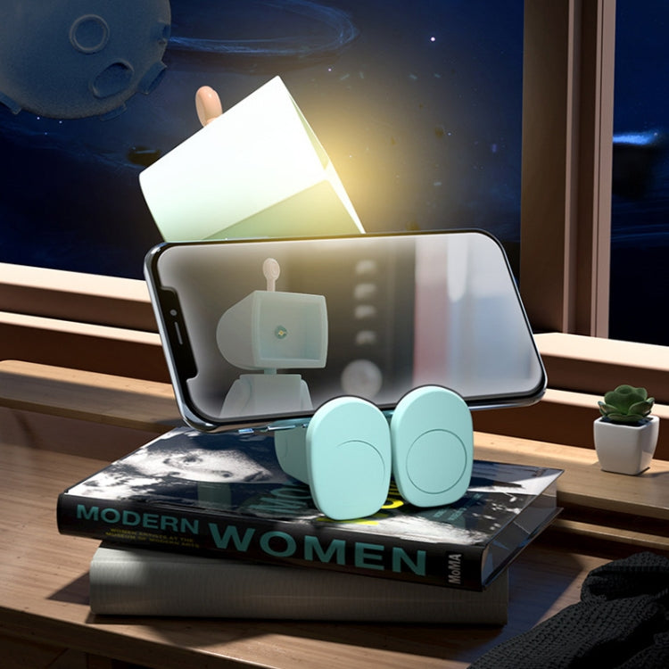 Mini Astronaut Magnetic LED Night Light Desktop Building Block Ornaments Desk Lamp, Round White, Round Pink, Round Blue, Round Green, Square White, Square Pink, Square Blue, Square Green