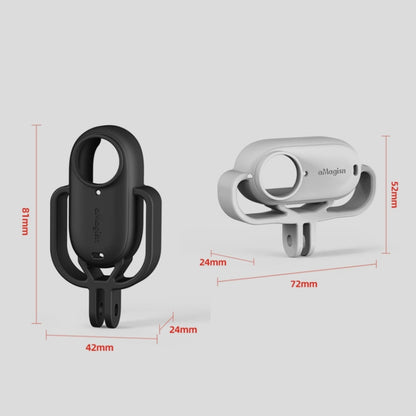 For Insta360 GO 3 AMagisn Silicone Case Camera Protective Accessories, Vertical Black