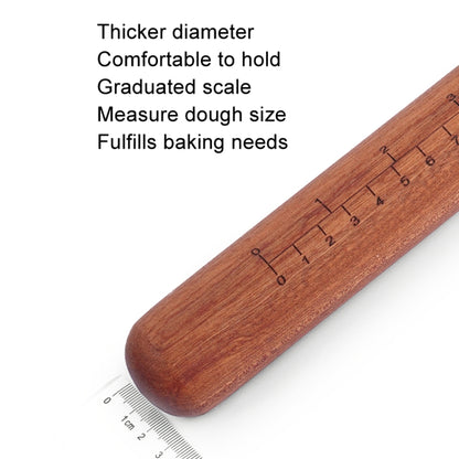 Home Wooden Rolling Pin Nonstick Red Sandalwood Rolling Stick, 25x3cm, 30x3cm, 40x3cm, 30x3.6cm, 40x3.6cm, 50x3.6cm