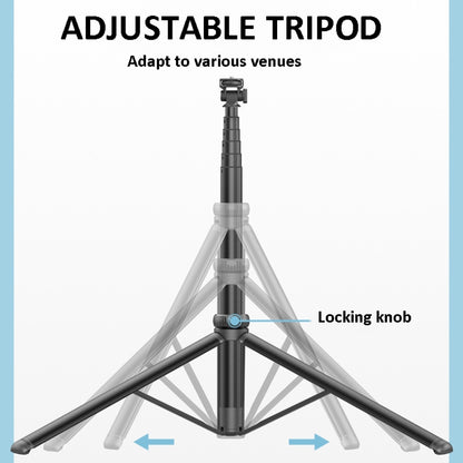 2m Metal Tripod Selfie Stick With 4 Expansion Interfaces for Phone Camera