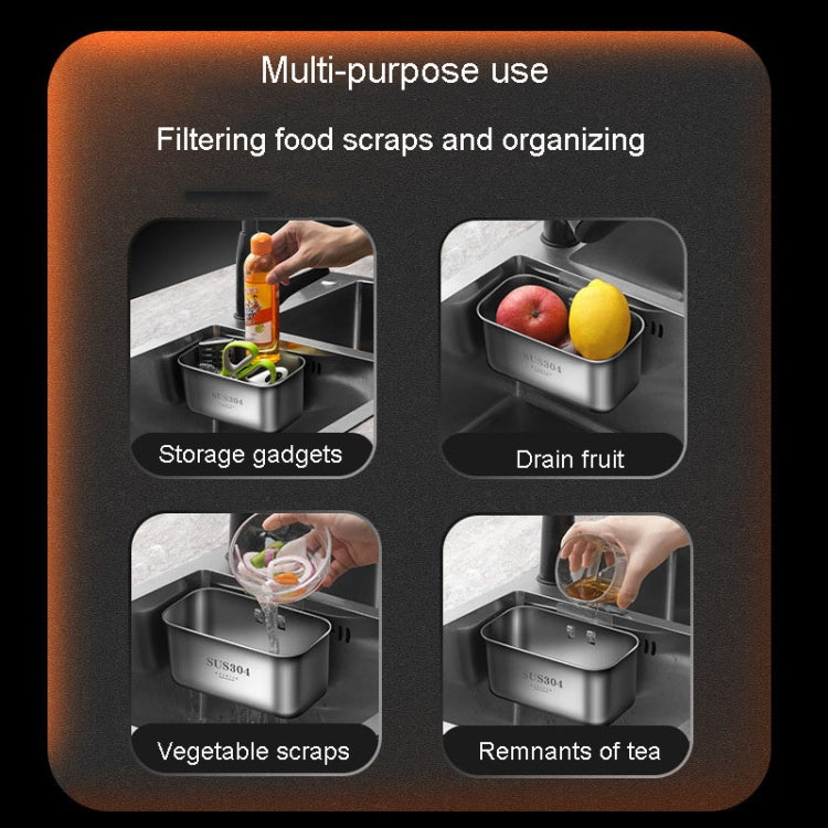 Kacheeg Food Residue Filtering And Drainage Rack For Tanks Sink Storage Trash Shelf, Rectangular Silver, Rectangular Black, Extended Silver, Extended Black, Triangle Silver