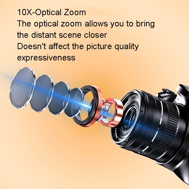 W2 64MP 4K 3 Inch Screen 10X Optical Zoom+4X Digital Zoom Camera