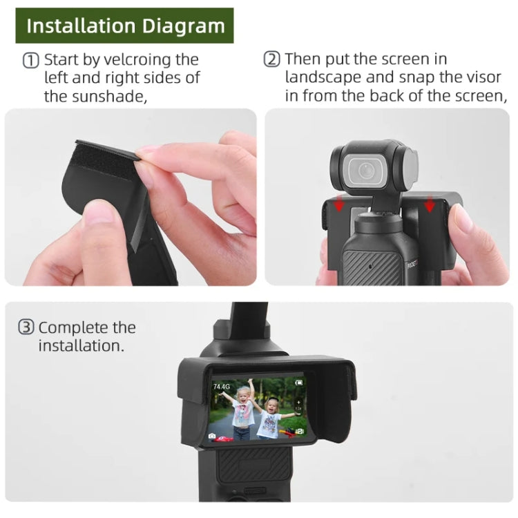 غطاء واقي من الشمس BRDRC خفيف الوزن لكاميرا DJI Osmo Pocket 3، غطاء واقي من الشمس