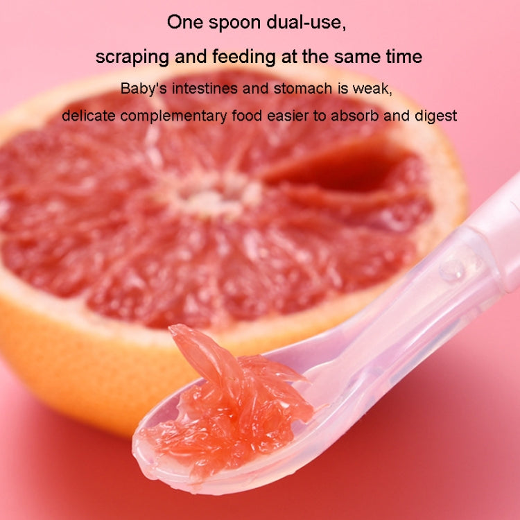 Baby Fruit Double-Ended Scraping Spoon 304 Stainless Steel Silicone Soft Spoon