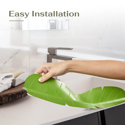 Leaf Shape Kitchen Sink Silicone Water Deflector Home Dishwashing Suction Cup Anti-splash Tools, Green, Yellow, White