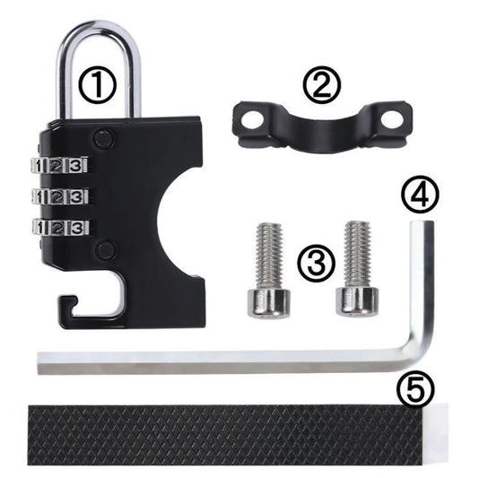 Motorcycle Helmet Anti-Theft Lock Fixed Helmet Combination Padlock