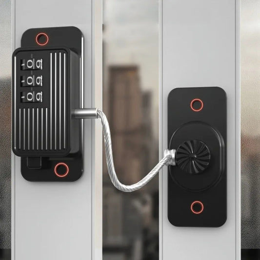 Children Window Safety Lock Limited Positioning Password Refrigerator Lock, 3-digit Password