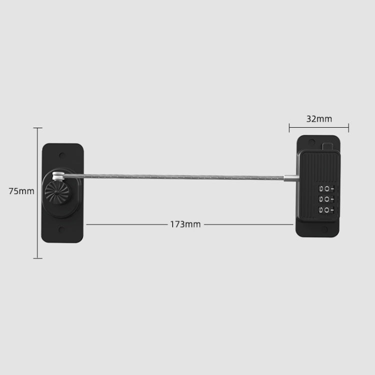 Children Window Safety Lock Limited Positioning Password Refrigerator Lock, 3-digit Password