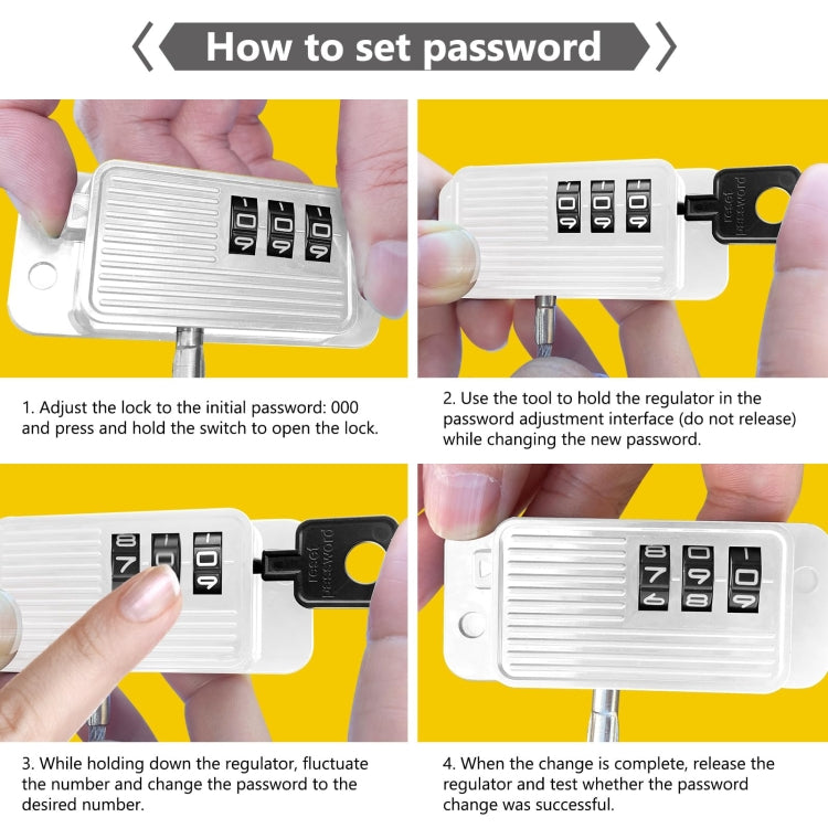 Children Window Safety Lock Limited Positioning Password Refrigerator Lock, 3-digit Password