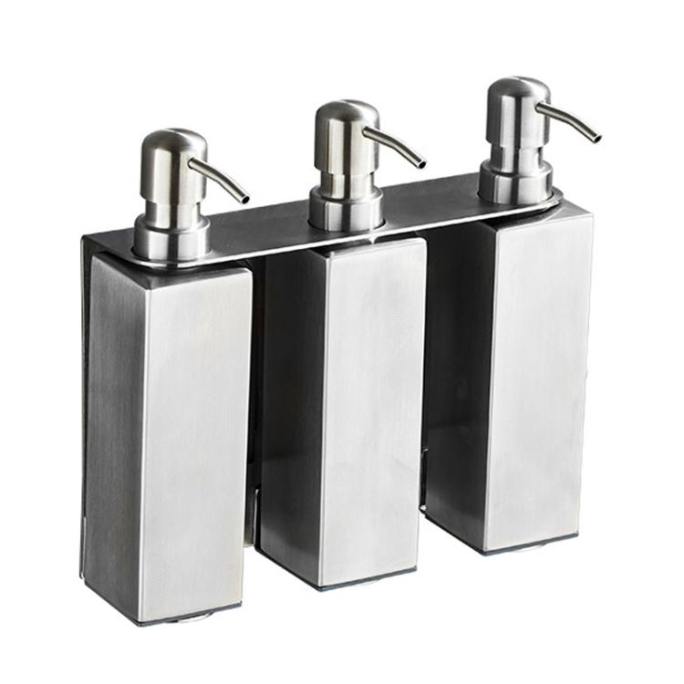 Hotel Stainless Steel Soap Dispenser Home Wall Mounted No Punch Press To Soap Bottle, Round 1 Barrel, Round 3 Barrel, Square 1 Barrel, Square 2 Barrel, Square 3 Barrel