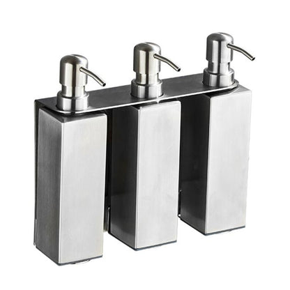 Hotel Stainless Steel Soap Dispenser Home Wall Mounted No Punch Press To Soap Bottle, Round 1 Barrel, Round 3 Barrel, Square 1 Barrel, Square 2 Barrel, Square 3 Barrel
