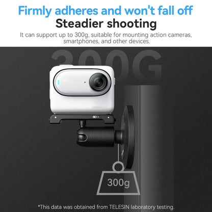 قاعدة مغناطيسية من TELESIN مع واجهة 1/4 بوصة لكاميرا DJI Pocket 3 / Insta360 والهواتف الذكية، بدون قاعدة شفط