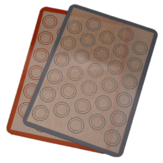 High Temperature Resistant Silicone Baking Mat Macaron Puff Oven Mat, Red 30 Circle, Gray 30 Circle