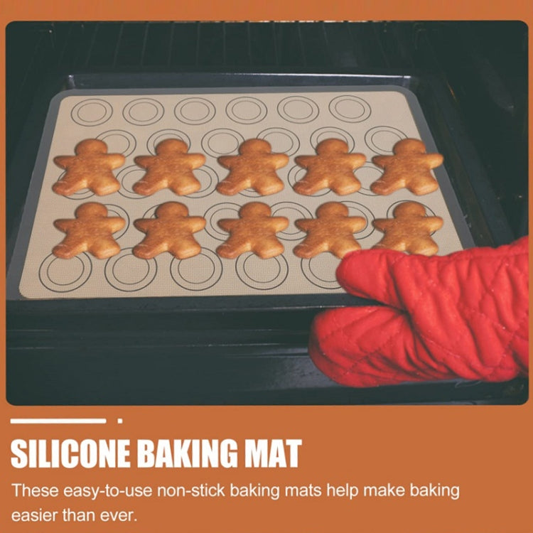 High Temperature Resistant Silicone Baking Mat Macaron Puff Oven Mat, Red 30 Circle, Gray 30 Circle