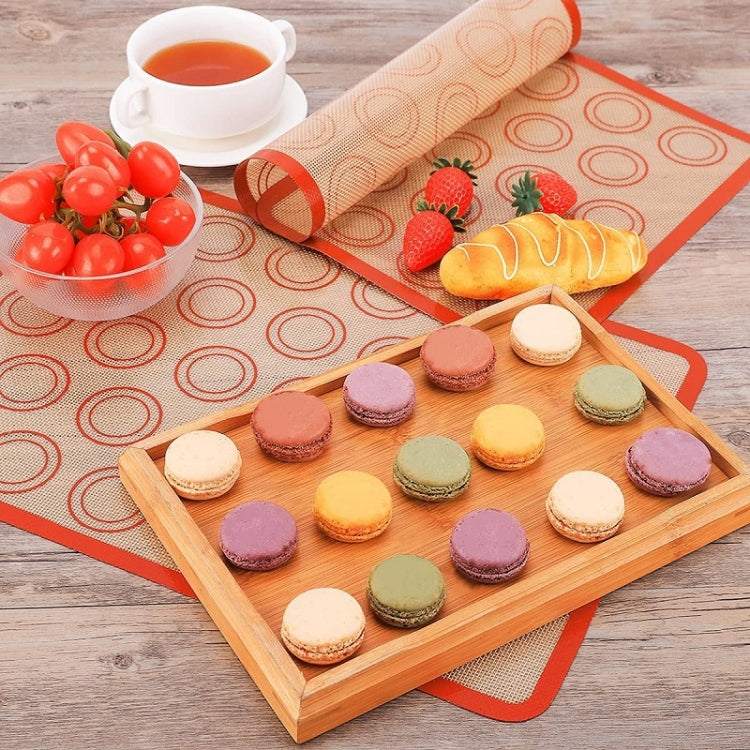 High Temperature Resistant Silicone Baking Mat Macaron Puff Oven Mat, Red 30 Circle, Gray 30 Circle