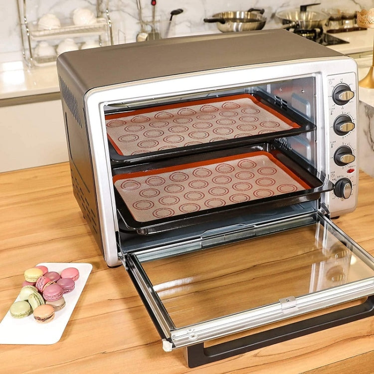 High Temperature Resistant Silicone Baking Mat Macaron Puff Oven Mat, Red 30 Circle, Gray 30 Circle