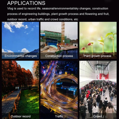 4K Time-Lapse Camera Microlight Full Color Night Vision Security Recording Construction Site Time-Lapse Camera