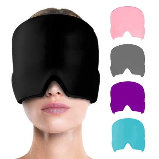 Gel Ice Hood Cooling Eye Mask Hot and Cold Compress Headband for Headache, Single-layer (Black), Single-layer (Pink), Single-layer (Blue), Single-layer (Purple), Single-layer (Gray), Double-layer (Black), Double-layer (Pink), Double-layer (Blue)�������...