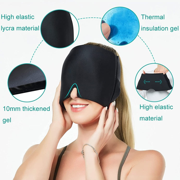 Gel Ice Hood Cooling Eye Mask Hot and Cold Compress Headband for Headache, Single-layer (Black), Single-layer (Pink), Single-layer (Blue), Single-layer (Purple), Single-layer (Gray), Double-layer (Black), Double-layer (Pink), Double-layer (Blue)�������...